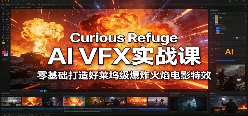 Curious Refuge AI VFX实战课，零基础打造好莱坞级爆炸火焰电影特效-校睿铺