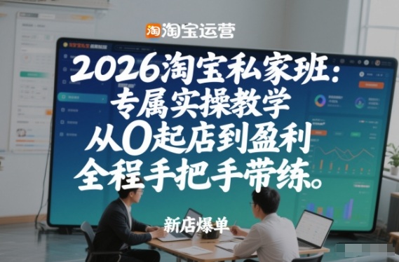 2026淘宝私家班：专属实操教学，从0起店到盈利，全程手把手带练-校睿铺