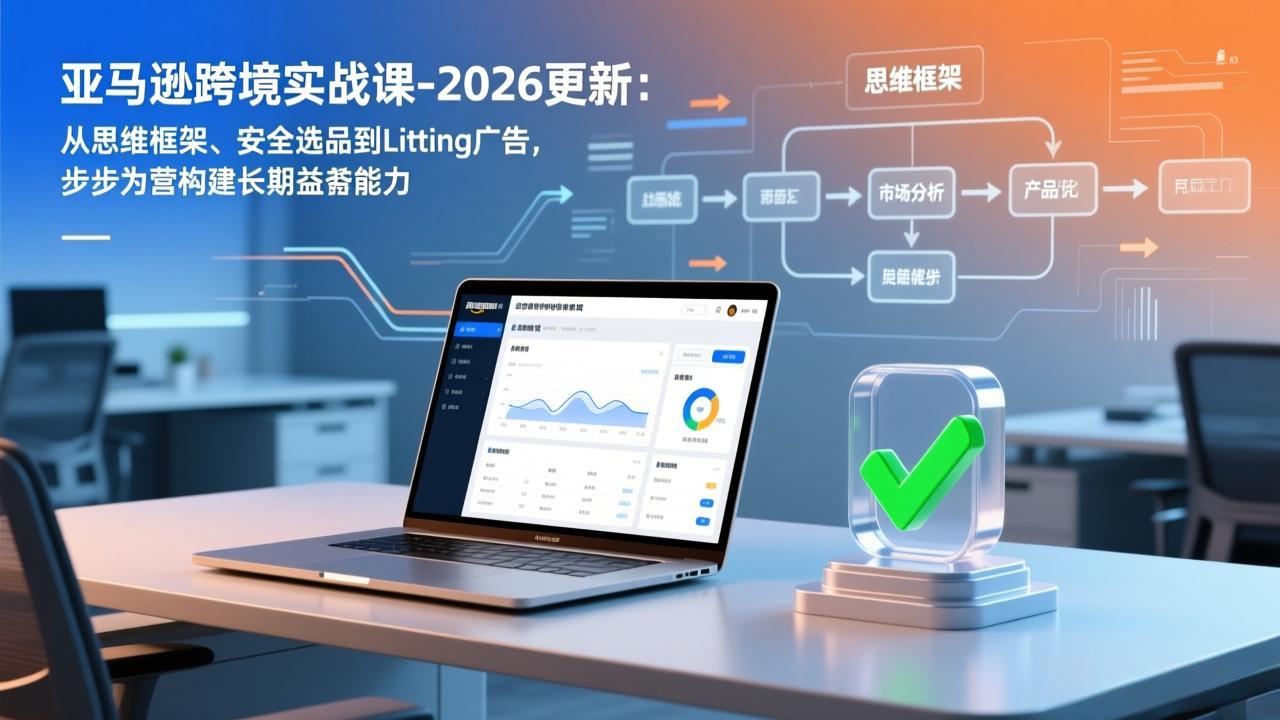 亚马逊跨境实战课-2026更新：从思维框架、安全选品到Listing广告，步步为营构建长期盈利能力-校睿铺