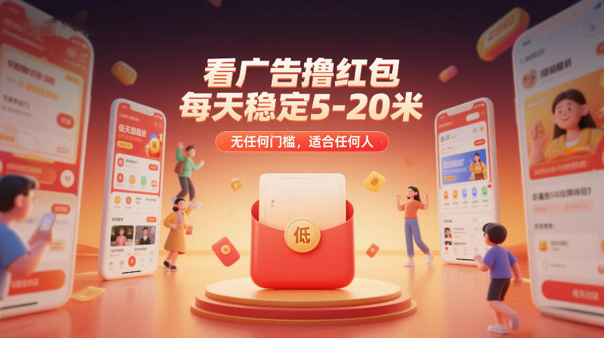 看广告撸红包，每天稳定5-20米，无任何门槛，适合任何人-校睿铺
