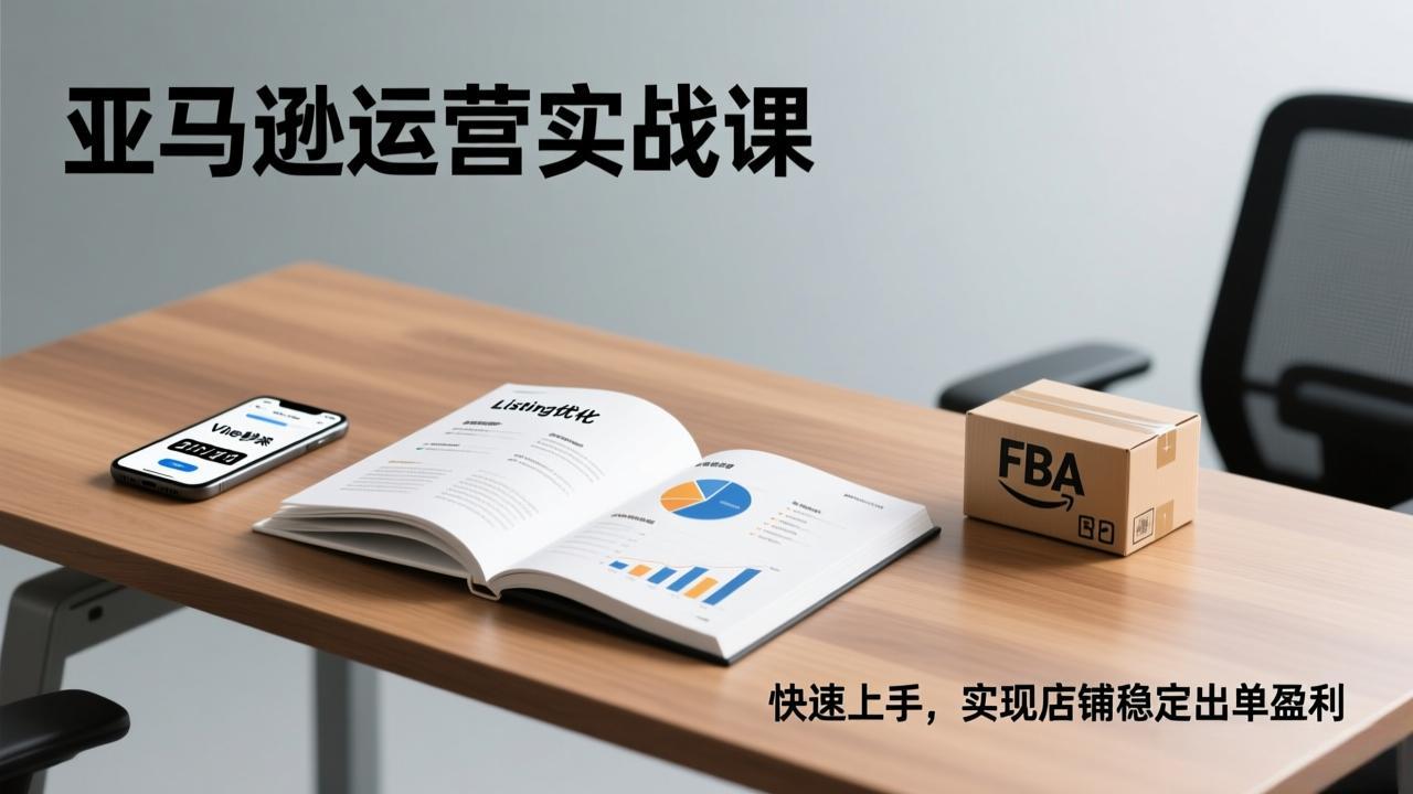 亚马逊运营实战课，Listing优化、Vine秒杀、FBA发货，快速上手，实现店铺稳定出单盈利-校睿铺