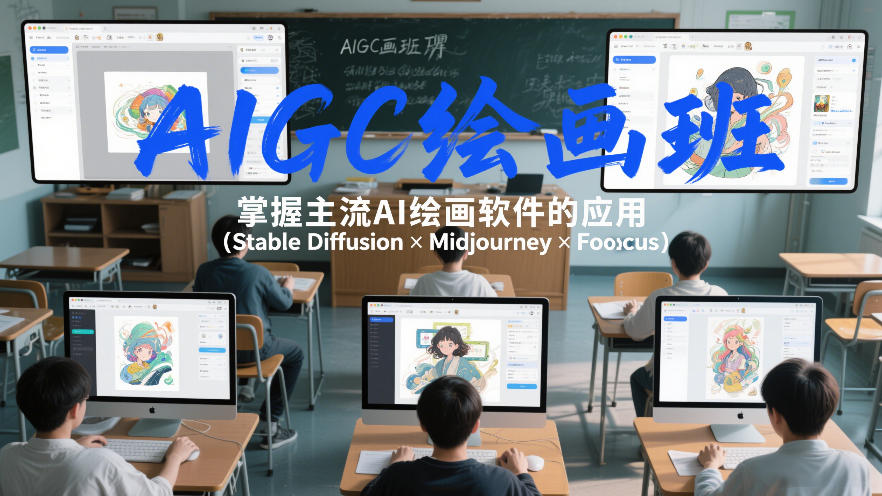 AIGC绘画班，掌握主流Ai绘画软件的应用(Stable Diffusion x Midjourney x Fooocus)-校睿铺
