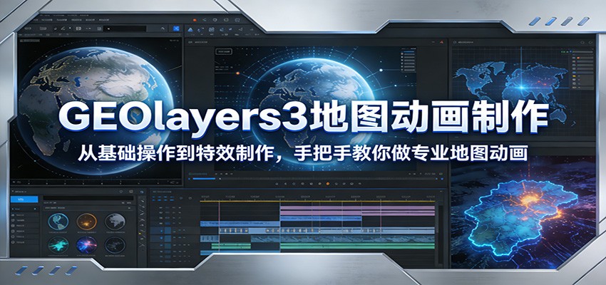 GEOlayers3地图动画制作：从基础操作到特效制作，手把手教你做专业地图动画-校睿铺