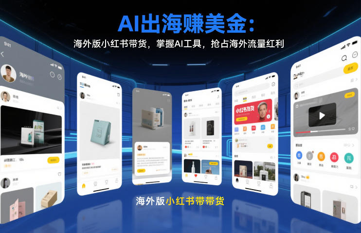 AI出海賺美金：海外版小红书带货，掌握AI工具，抢占海外流量红利(更新2026)-校睿铺