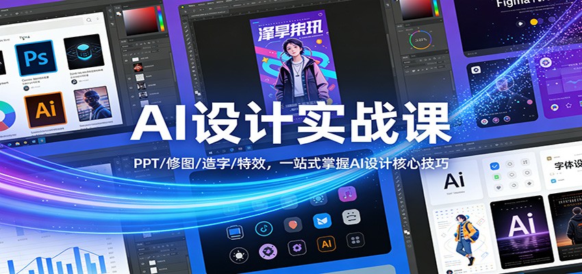 AI设计实战课：PPT/修图/造字/特效，一站式掌握AI设计核心技巧-校睿铺
