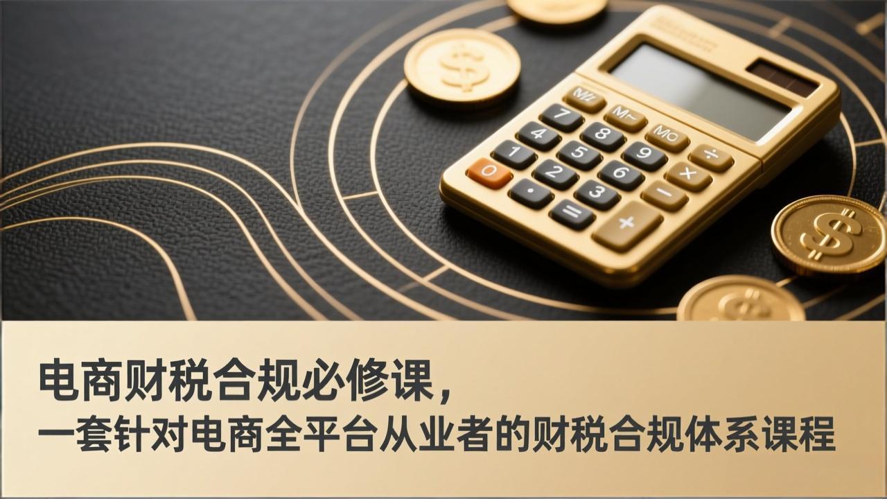 电商财税合规必修课，是一套针对电商全平台从业者的财税合规体系课程-校睿铺