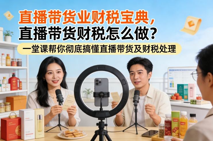 直播带货业财税宝典，直播带货财税怎么做？一堂课帮你彻底搞懂直播带货及财税处理-校睿铺