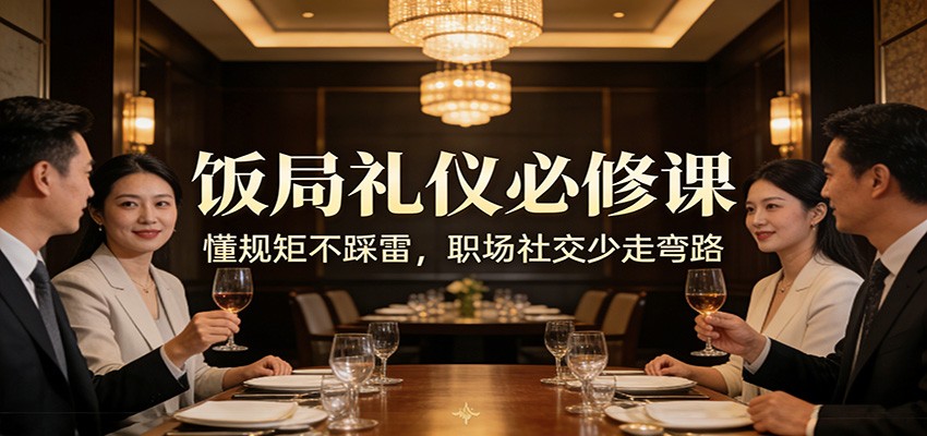 公众号收费文章：《饭局礼仪必修课：懂规矩不踩雷，职场社交少走弯路》-校睿铺