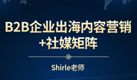 shirle老师·B2B企业出海内容营销+社媒矩阵-校睿铺