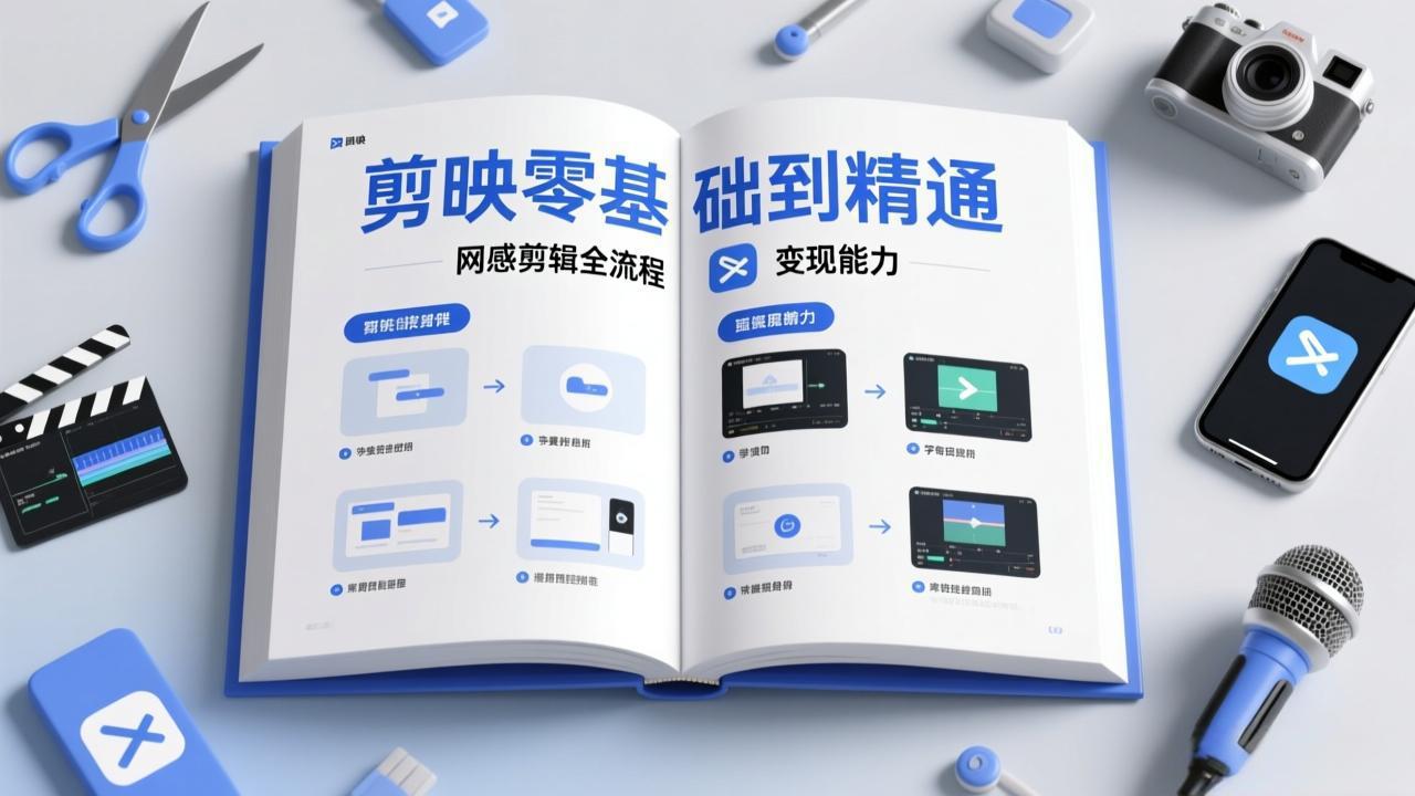剪映零基础也能快速上手，从入门到精通掌握网感剪辑全流程，掌握能直接变现的剪辑能力-校睿铺