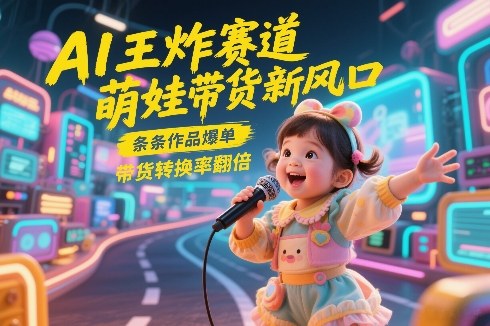 AI王炸赛道，萌娃带货新风口，条条作品爆单，带货转换率翻倍，核心逻辑拆解-校睿铺