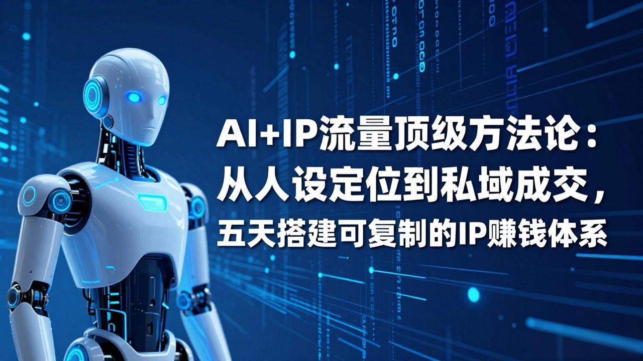 AI+IP顶级方法论：从人设定位到私域成交，五天搭建可复制的IP赚钱体系-校睿铺