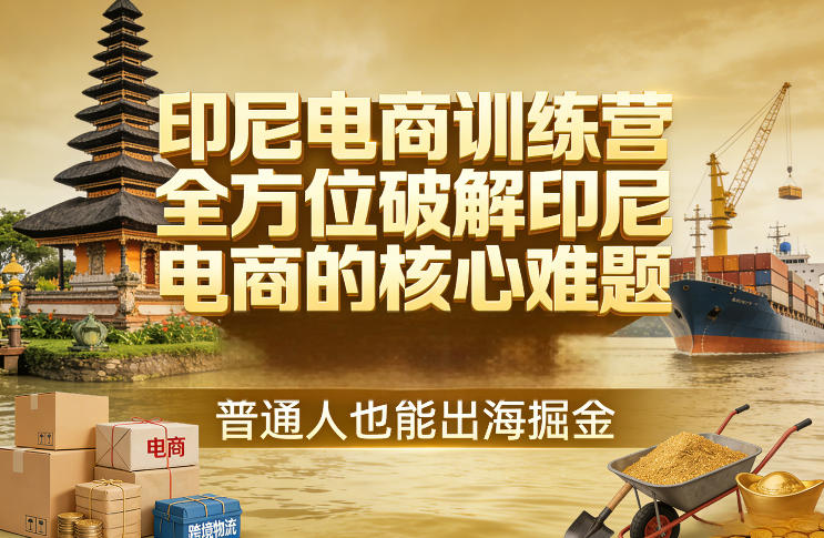 印尼电商训练营，全方位破解印尼电商的核心难题，普通人也能出海掘金-校睿铺