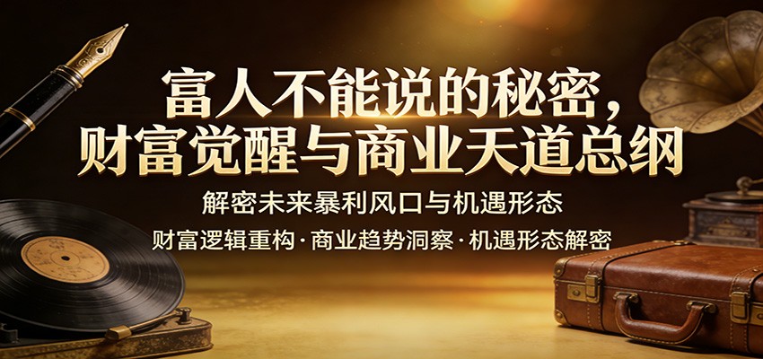 富人不能说的秘密，财富觉醒与商业天道总纲，解密未来暴利风口与机遇形态-校睿铺