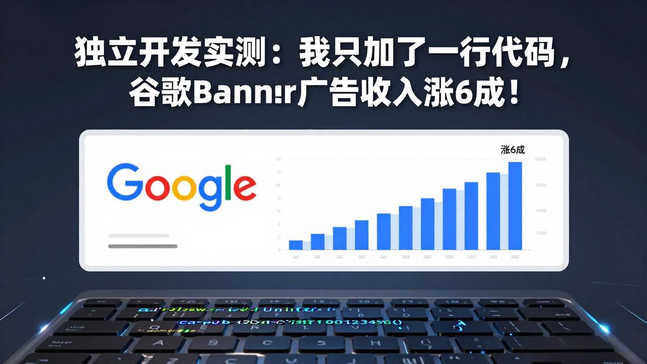 付费文章：独立开发实测：我只加了一行代码，谷歌Banner广告收入涨6成！-校睿铺