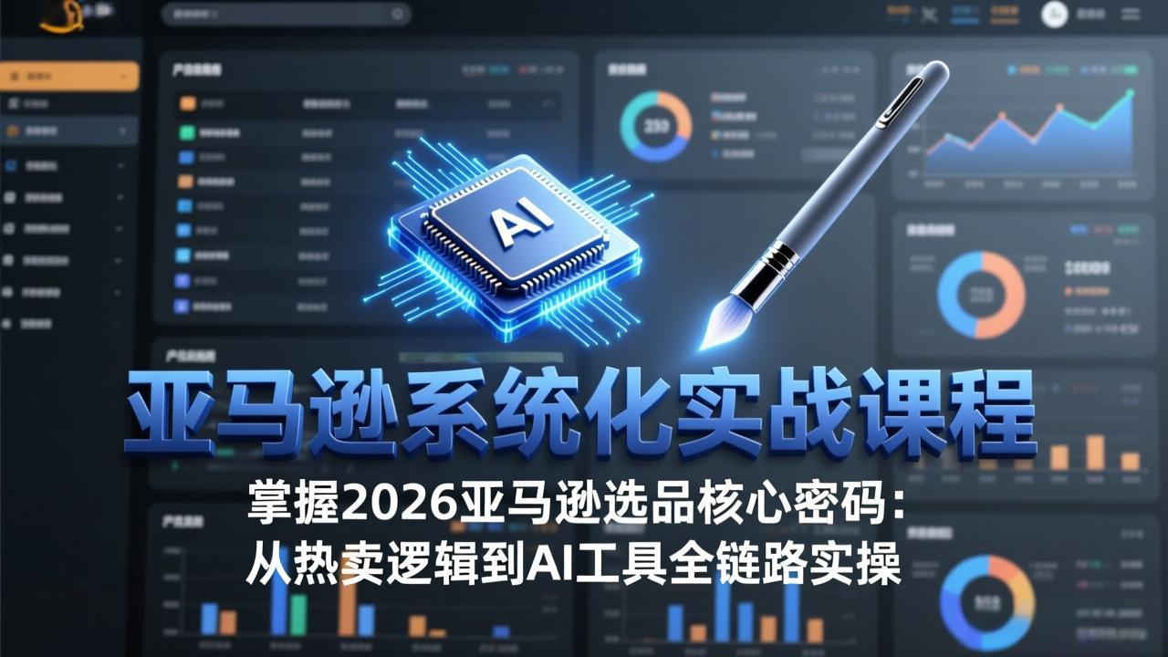 亚马逊系统化实战课-更新3月：2026最新选品方法论，从热卖原因分析到AI作图，提升选品成功率-校睿铺