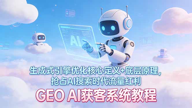 GEO AI获客系统教程：生成式引擎优化核心定义+底层原理，抢占AI搜索时代流量红利-校睿铺
