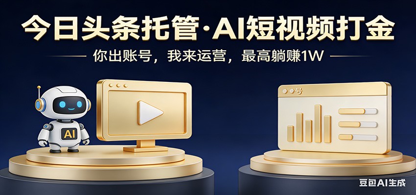 头条号AI托管，我提供作品，你提供账号，每天5分钟发布，小白躺赚3000+-校睿铺