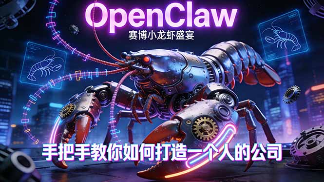 OpenClaw，小龙虾-从产品到爆款的成长之路，手把手教你如何打造一个人的公司-校睿铺