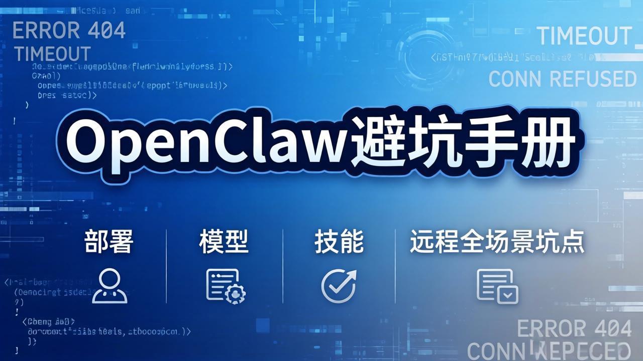 OpenClaw避坑手册：部署+模型+技能+远程全场景坑点，一次性给你说全，少走弯路-校睿铺