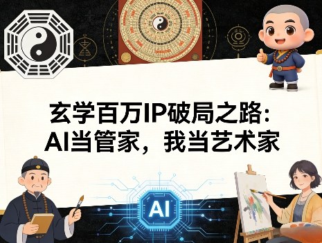 玄学百万IP破局之路：AI当管家，我当艺术家-校睿铺
