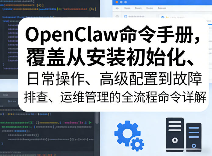 OpenClaw命令手册，覆盖从安装初始化、日常操作、高级配置到故障排查、运维管理的全流程命令详解-校睿铺