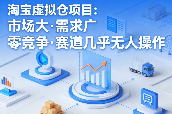 淘宝虚拟仓项目，市场大，需求广，零竞争，赛道几乎没人操作-校睿铺