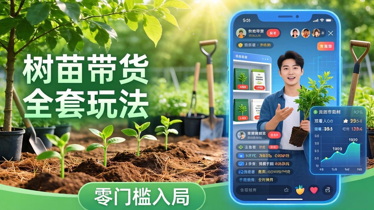视频号AI树苗带货全套玩法：零门槛入局，掌握豆包、千问等AI工具制作树苗视频的全套流程-校睿铺