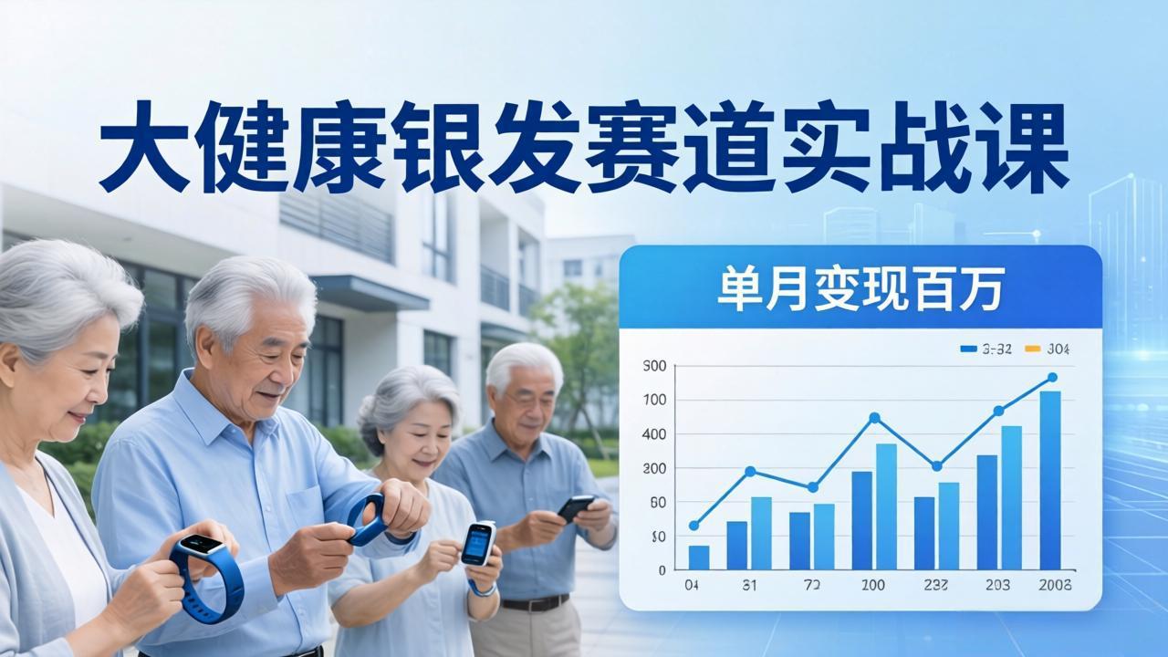 大健康银发赛道实战课：拆解视频号线索型 IP 单月变现百万逻辑，教你精准获客高效变现-校睿铺