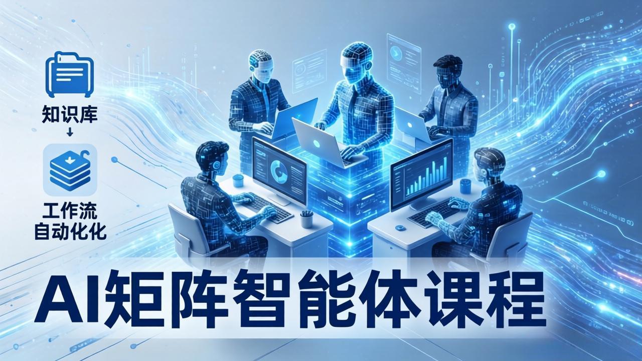 AI矩阵智能体实战：100个数字员工批量生产内容，文本知识库+工作流自动化全搞定-校睿铺