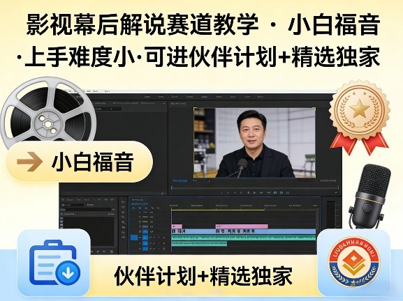 某大佬的影视幕后解说赛道教学，小白福音，上手难度小，可进伙伴计划+精选独家-校睿铺
