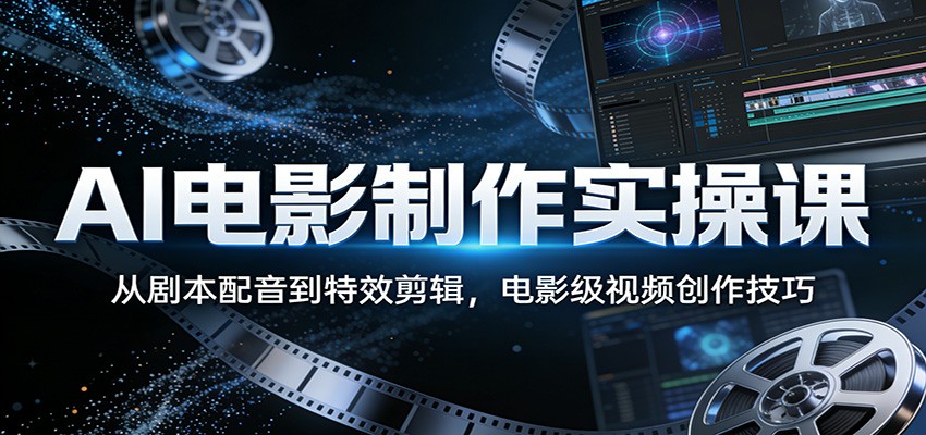 AI电影制作实操课：从剧本配音到特效剪辑，电影级视频创作技巧-校睿铺