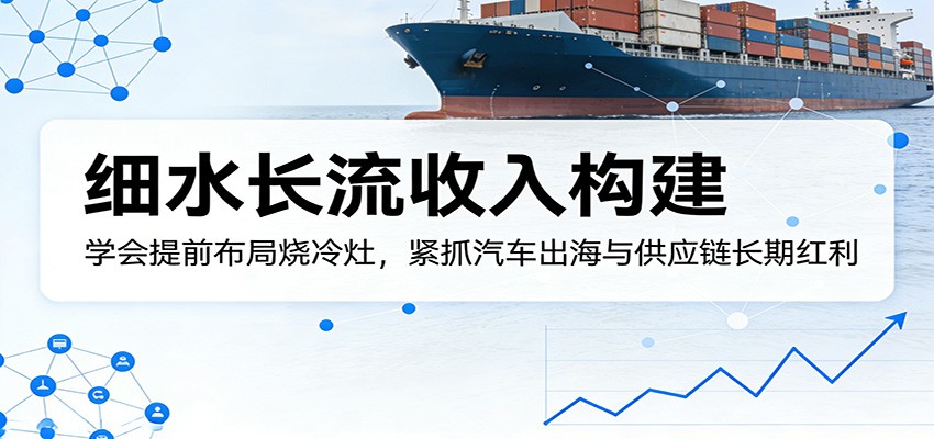 付费文章:细水长流收入构建,学会提前布局烧冷灶,紧抓汽车出海与供应链长期红利-校睿铺