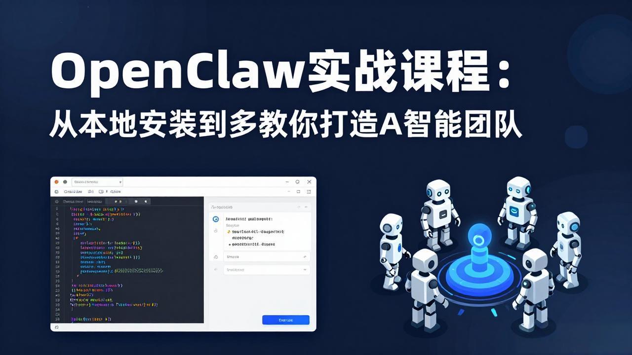 OpenClaw实战课程：从本地安装到多Agent协同，手把手教你打造AI智能团队-校睿铺
