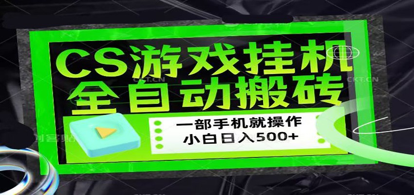CSGO游戏挂机捡漏搬砖，超稳定的项目，带领1000+小白实现日入500+-校睿铺