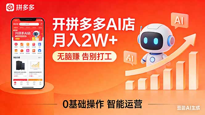 开一家拼多多AI店，月入2W+，无脑赚，告别打工，附SOP手册-校睿铺