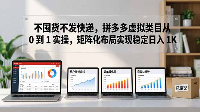 不囤货不发快递，拼多多虚拟类目从 0 到 1 实操，矩阵化布局实现稳定日入 1K-校睿铺