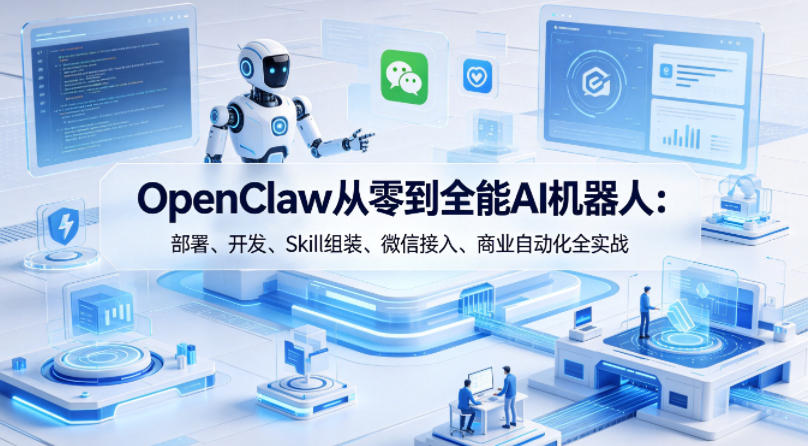 OpenClaw从零到全能AI机器人：部署、开发、Skill组装、微信接入、商业自动化全实战-校睿铺