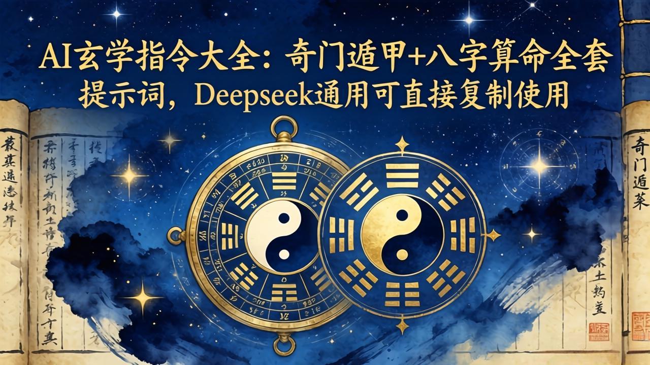 AI玄学指令大全：奇门遁甲+八字算命全套提示词，Deepseek通用可直接复制使用-校睿铺