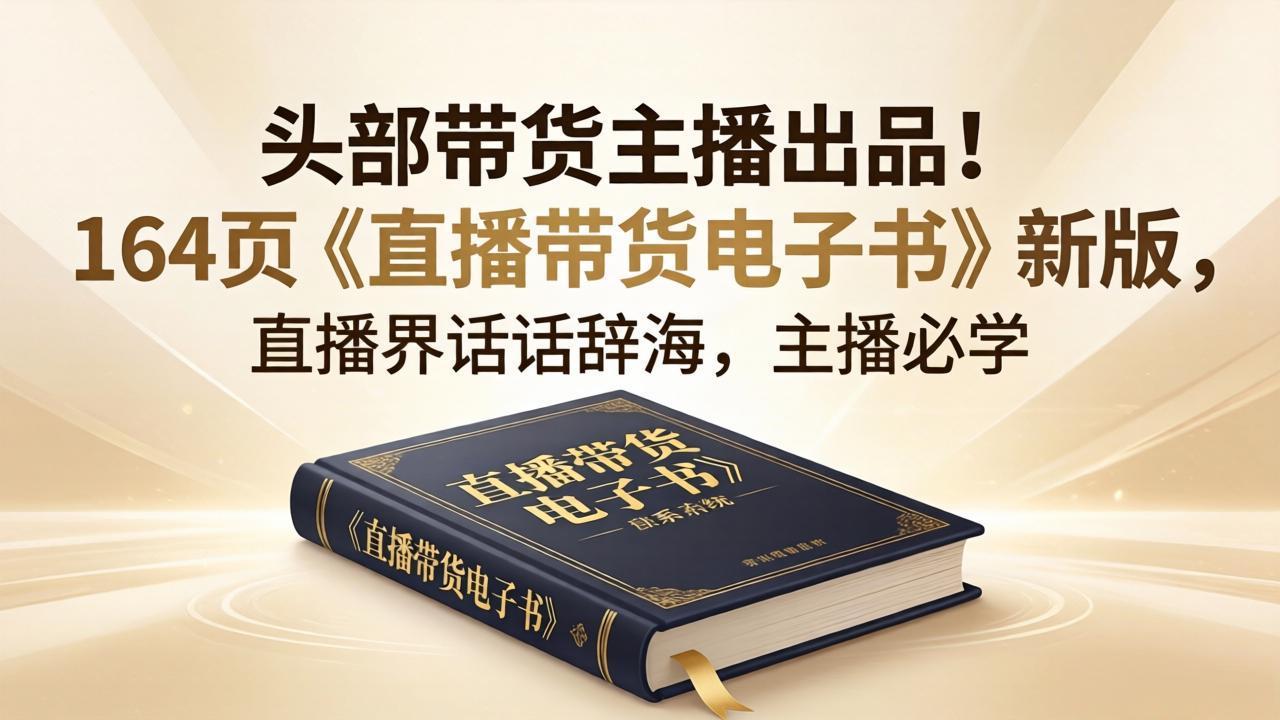 头部带货主播出品！164页《直播带货电子书》新版，直播界话术辞海，主播必学-校睿铺