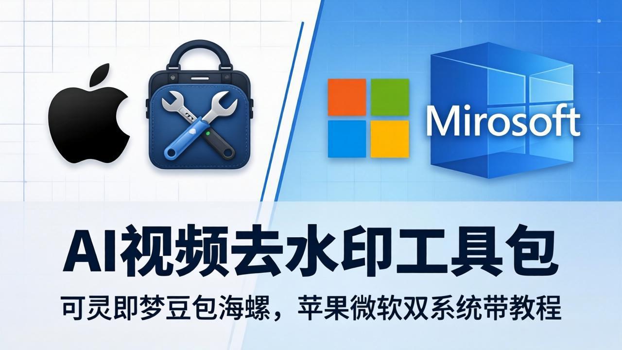 AI视频去水印工具包：可灵即梦豆包海螺，苹果微软双系统带教程-校睿铺