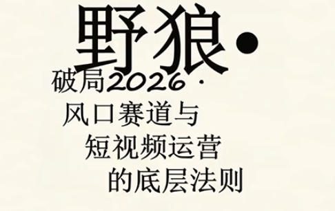 野狼团队·多平台实操运营课，覆盖AI口播、服装、好物、漫剪等热门玩法(更新4月)-校睿铺
