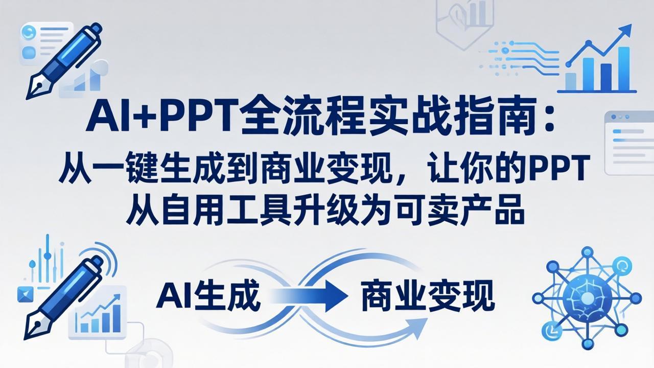 AI+PPT全流程实战指南-更新4月21：从一键生成到商业变现，让你的PPT从自用工具升级为可卖产品-校睿铺