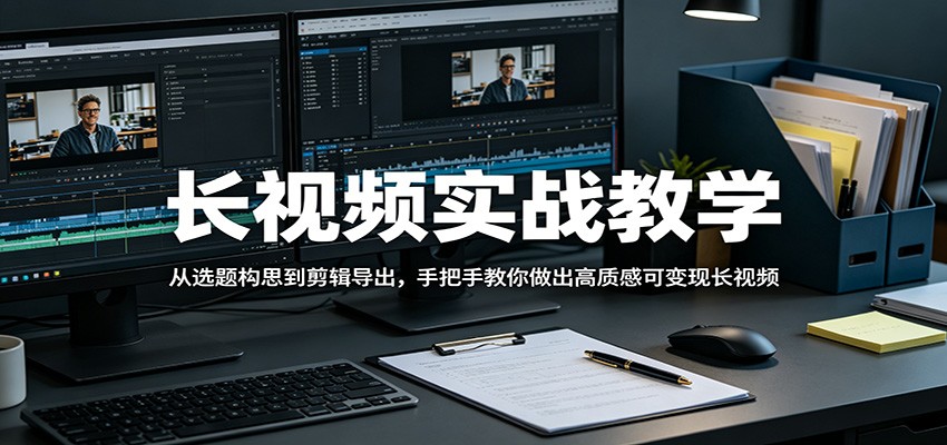 长视频实战教学，从选题构思到剪辑导出，手把手教你做出高质感可变现长视频-校睿铺