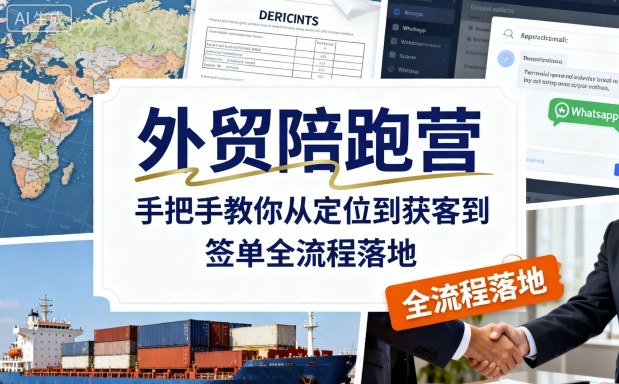 外贸陪跑营，手把手教你从定位到获客到签单全流程落地-校睿铺